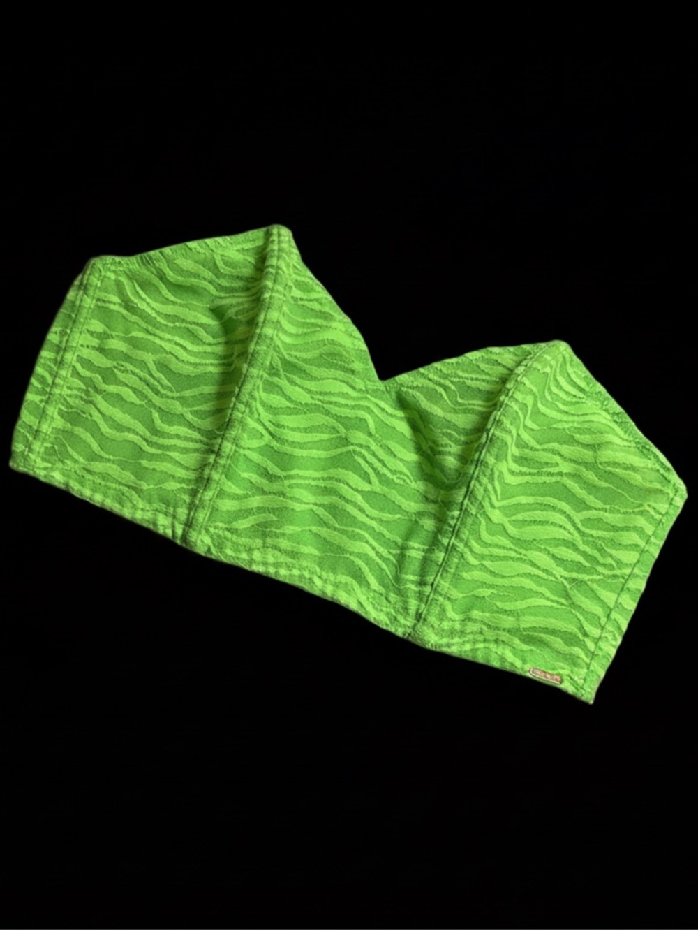 Savage X Fenty Neon Green Zebra-Print Bandeau 1x